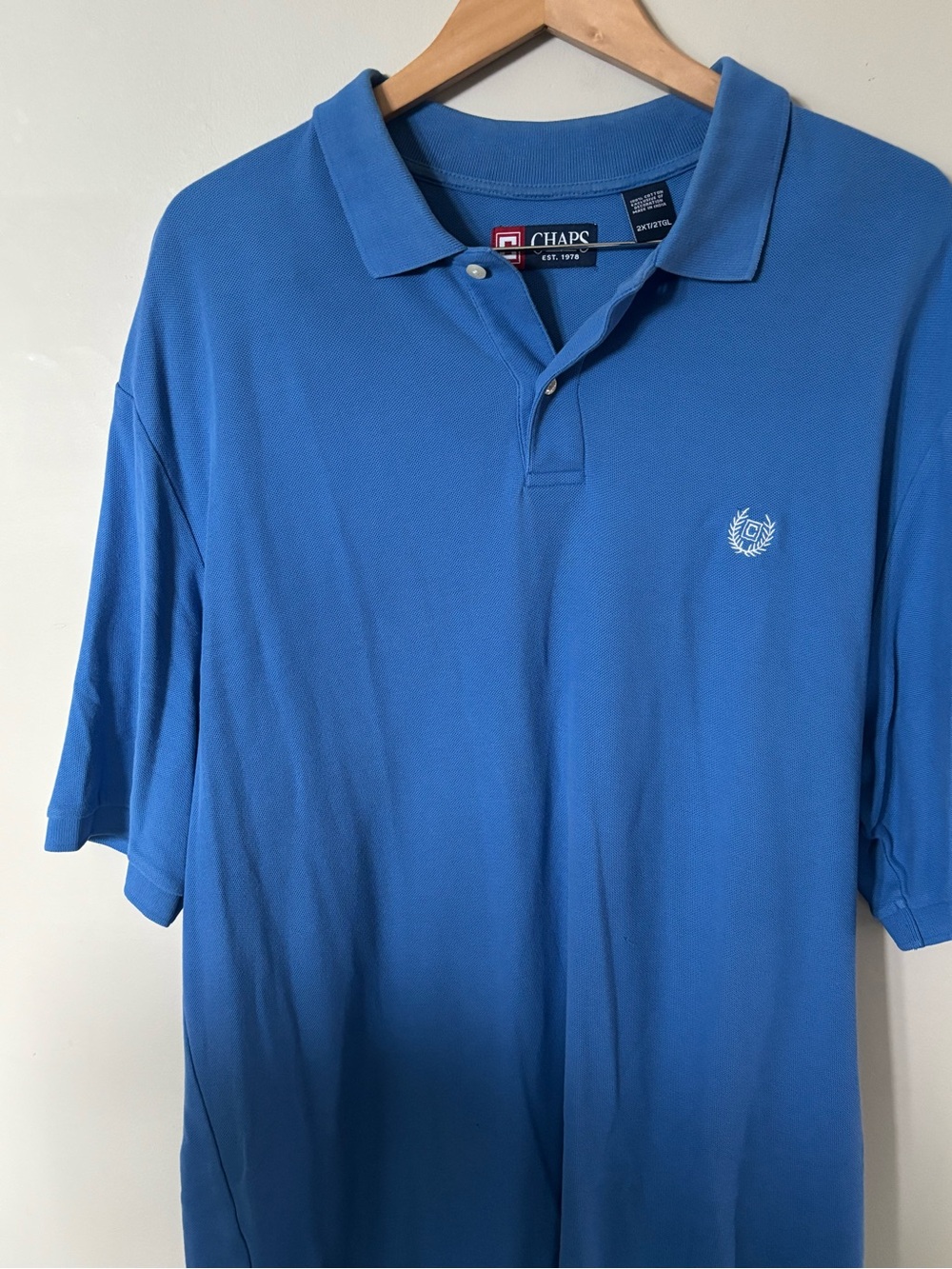Chaps Men’s Royal Blue Polo with Laurel Crest